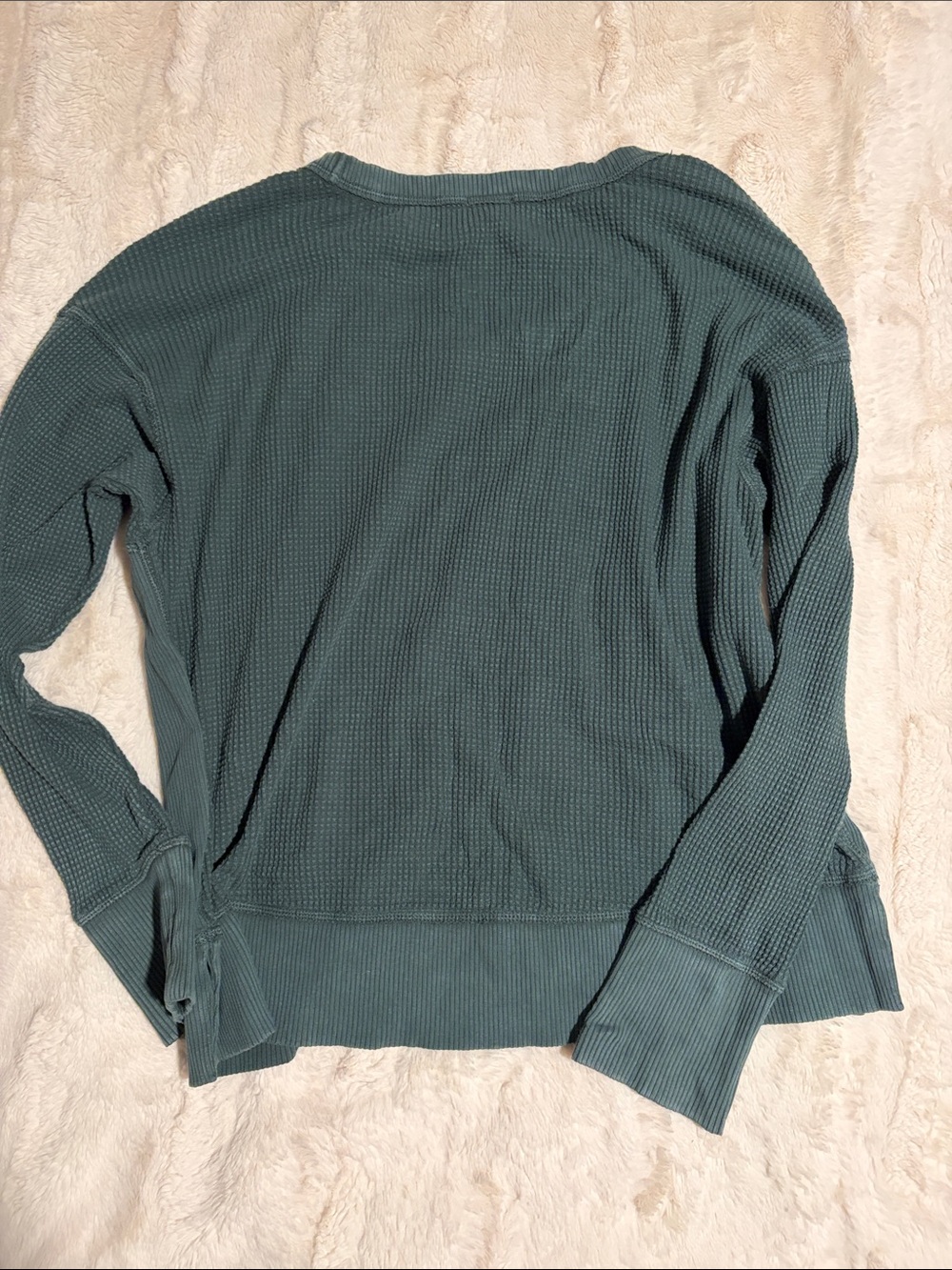 NWOT Aerie offline Dark Green Long Sleeve Oversized Thermal Top Sz XS - Picture 5 of 10